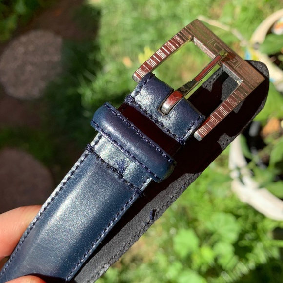 Vintage Ralph Lauren Navy Leather Belt main image 9